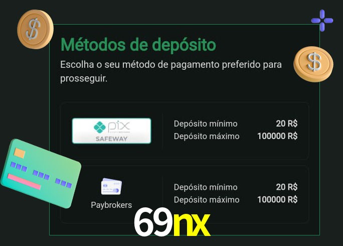 O cassino 69nx oferece uma grande variedade de métodos de pagamento
